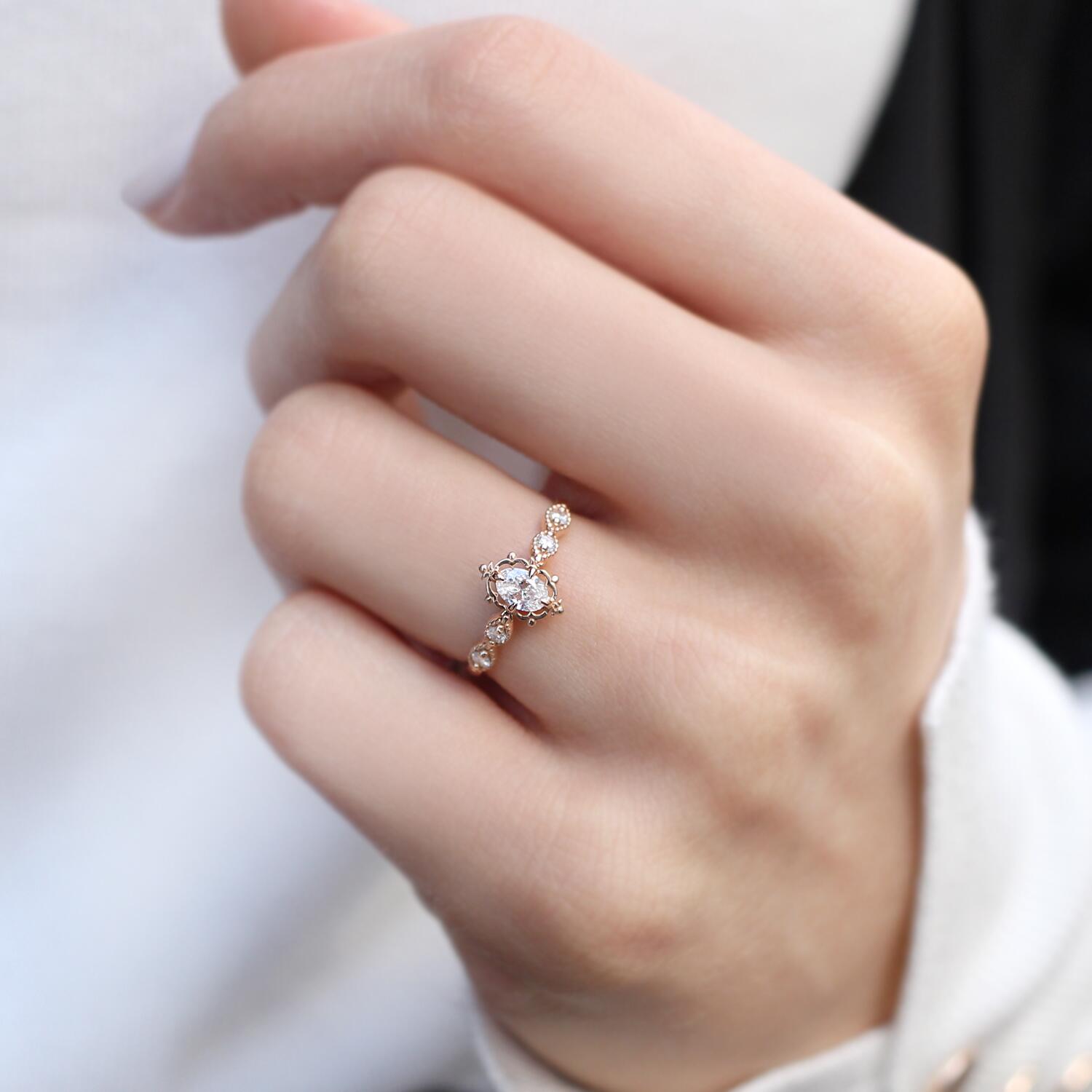 0.30 Karat Vintage Aria Tasarım Pırlanta Yüzük - İnza Pırlanta