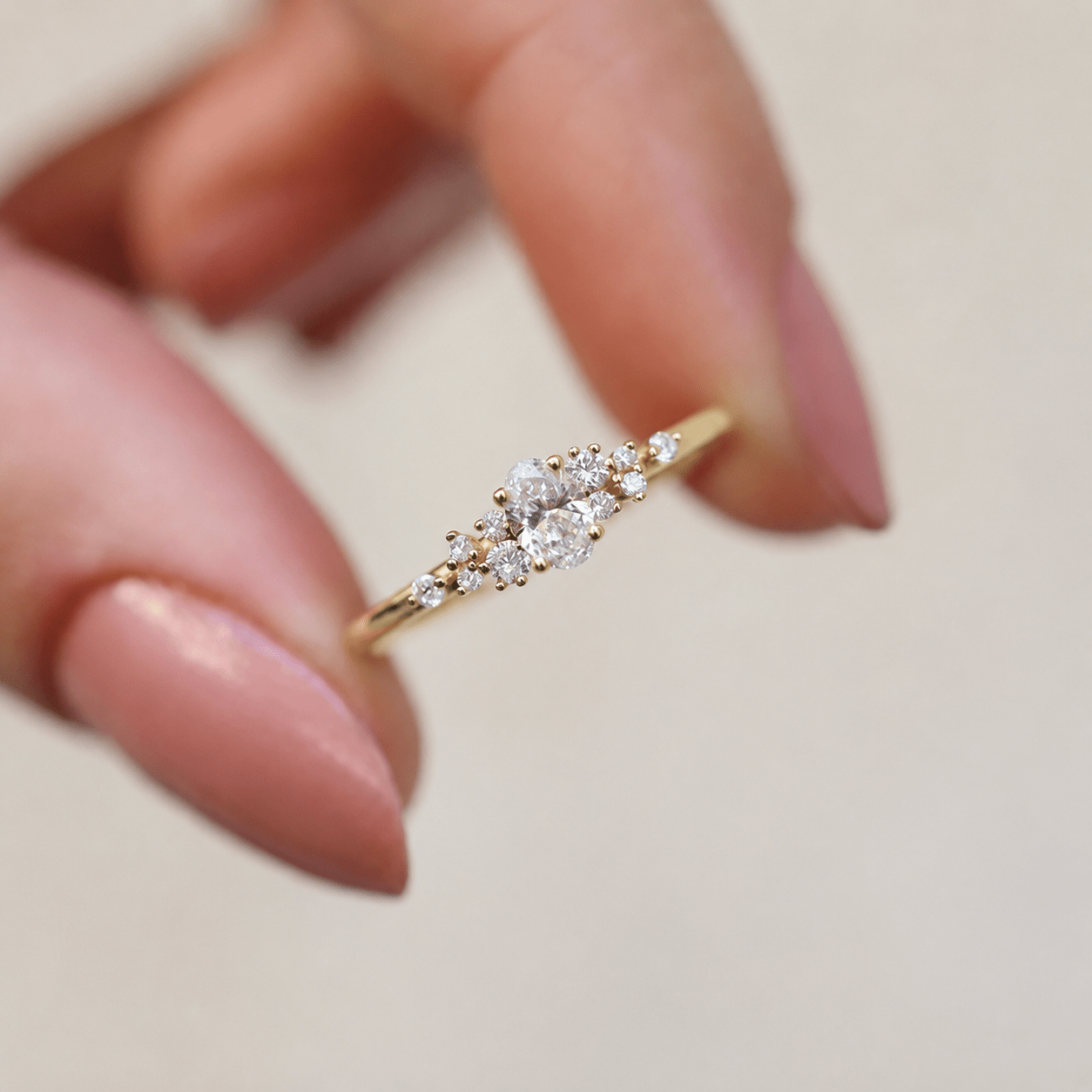0.35 Karat Vintage Asimetri Pırlanta Yüzük - İnza Pırlanta