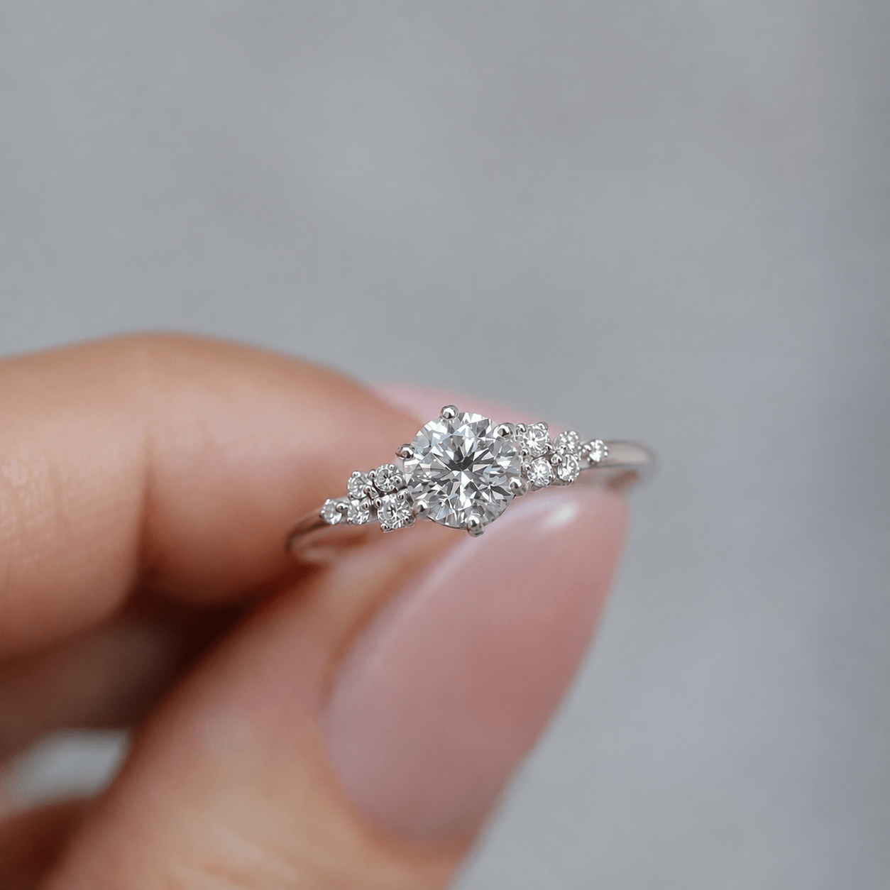 0.38 Karat Vintage Özel Tasarım Asimetri Pırlanta Tektaş Yüzük - İnza Pırlanta