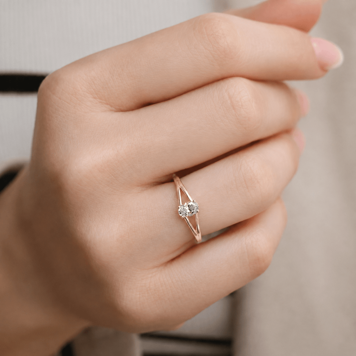 0.40 Karat Özel Tasarım Oval Pırlanta Yüzük - İnza Pırlanta