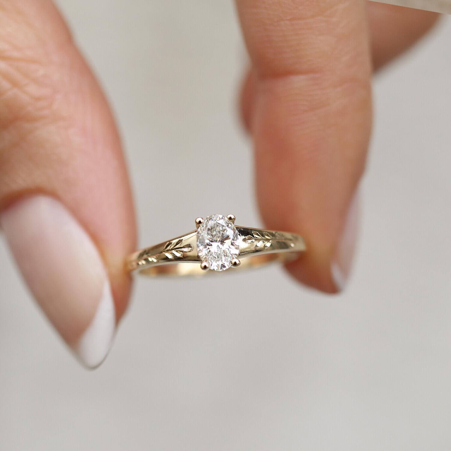 0.40 Karat Vintage Kate Tasarım Pırlanta Yüzük