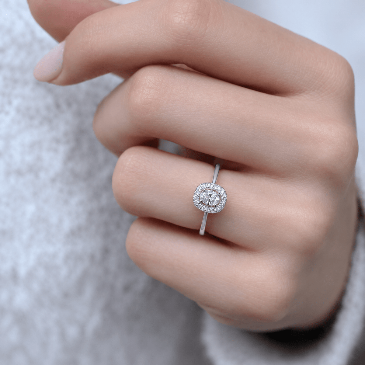 0.40 Karat Vintage Oval Tasarım Pırlanta Yüzük - İnza Pırlanta