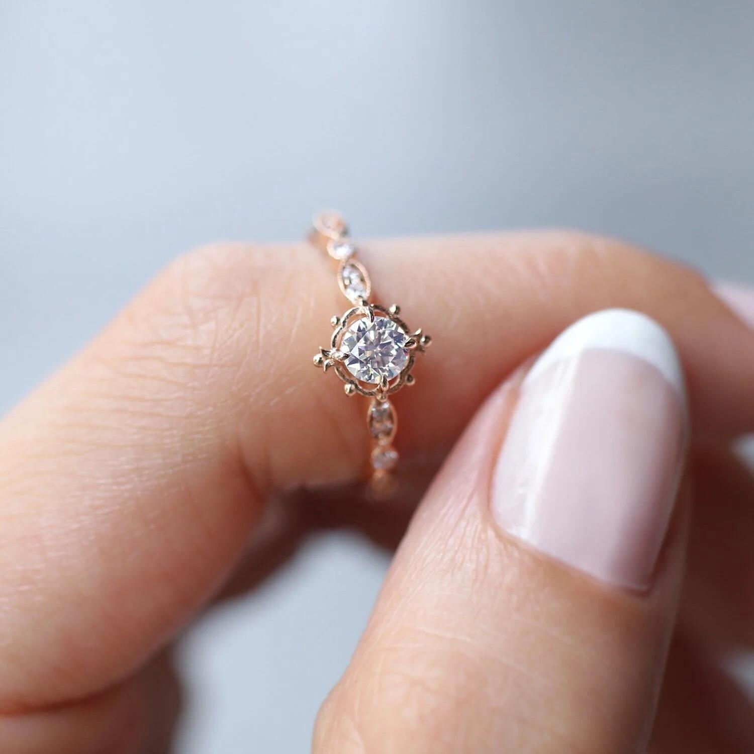 0.42 Karat Vintage Mila Özel Tasarım Pırlanta Yüzük - İnza Pırlanta