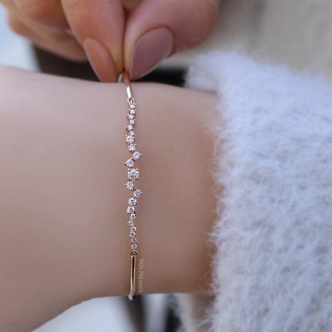 0.50 Karat Asimetri Pırlanta Bileklik - İnza Pırlanta