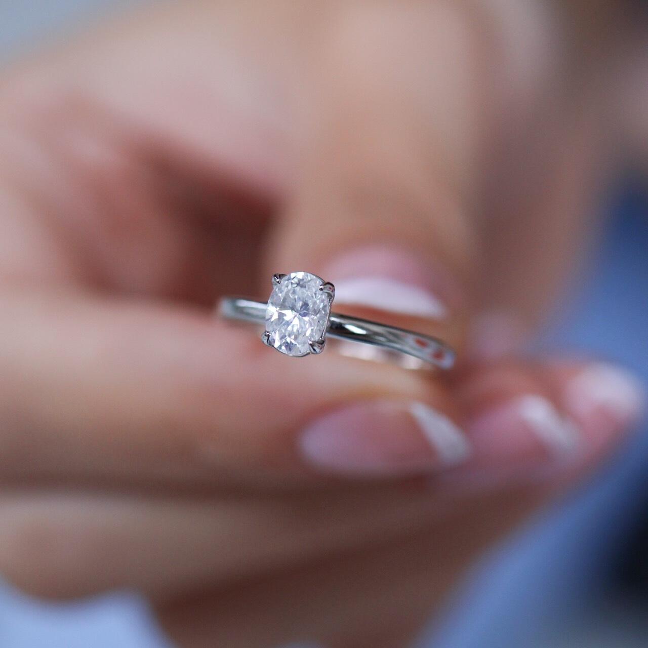 0.50 Karat Oval Pırlanta Tektaş Yüzük - İnza Pırlanta