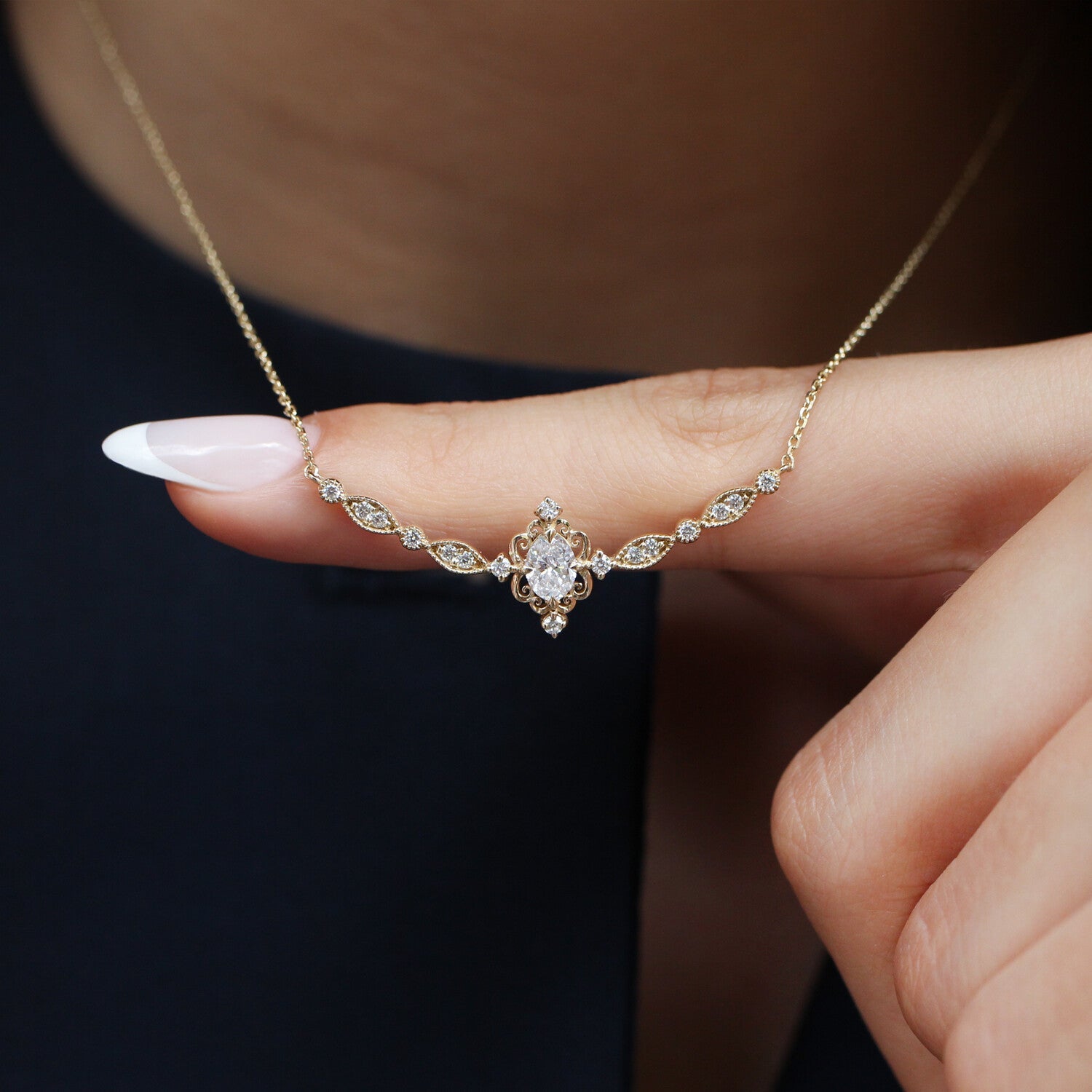 0.60 Karat Vintage Mia Tasarım Pırlanta Kolye - İnza Pırlanta