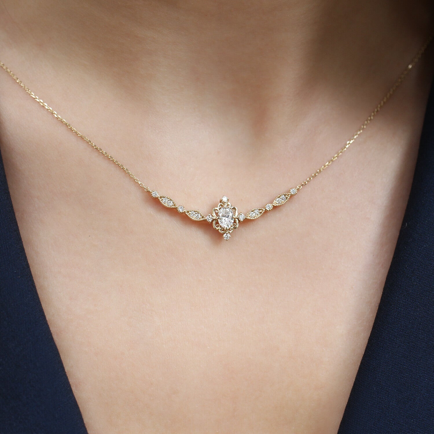 0.60 Karat Vintage Mia Tasarım Pırlanta Kolye - İnza Pırlanta
