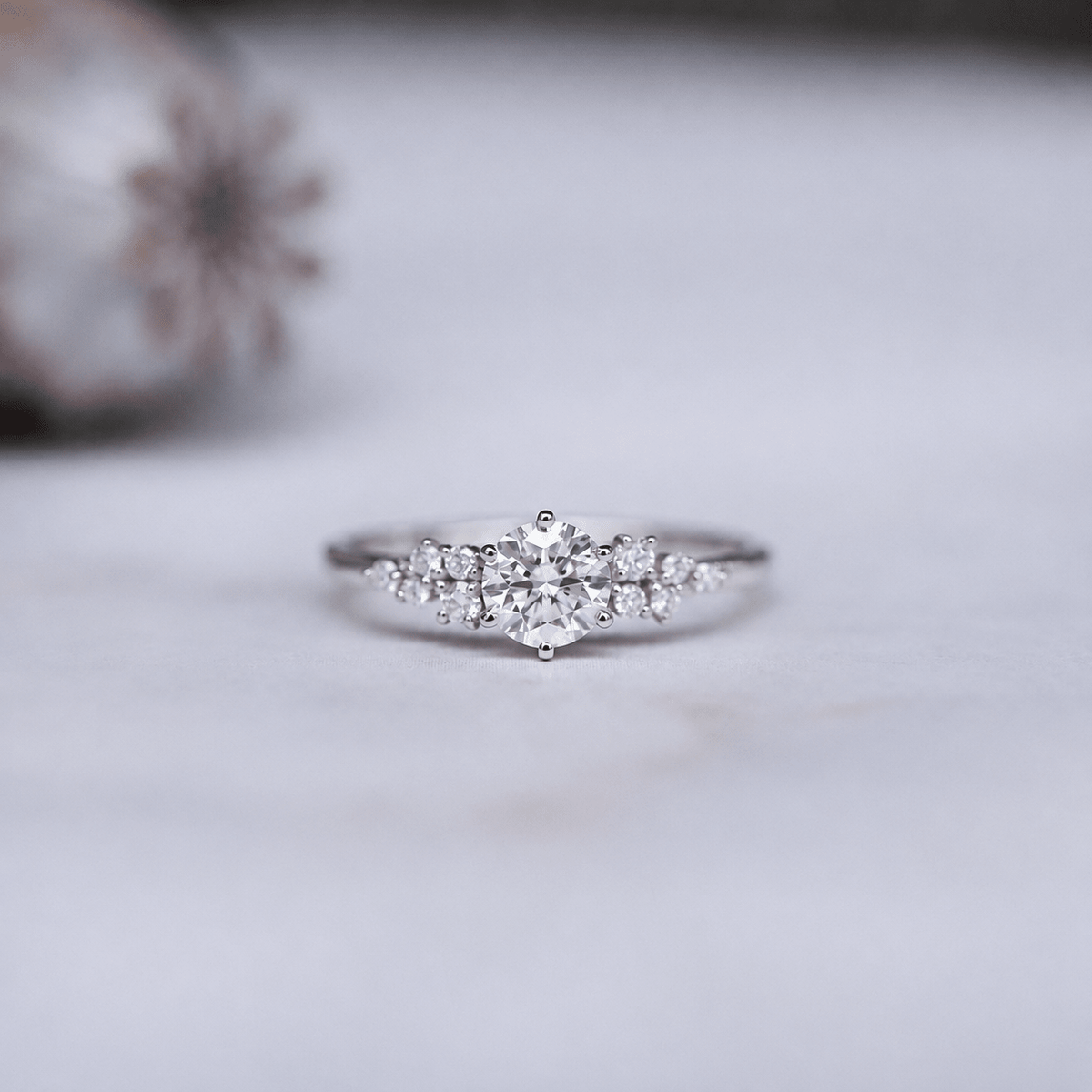 0.60 Karat Vintage Özel Tasarım Asimetri Pırlanta Tektaş Yüzük - İnza Pırlanta