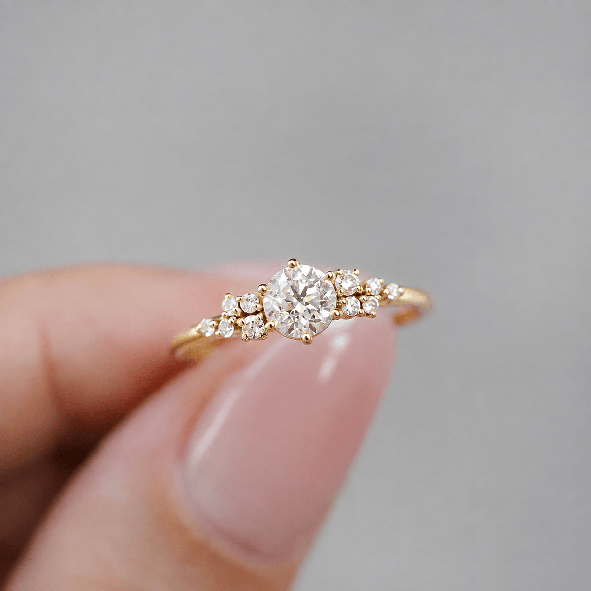 0.60 Karat Vintage Özel Tasarım Asimetri Pırlanta Tektaş Yüzük - İnza Pırlanta