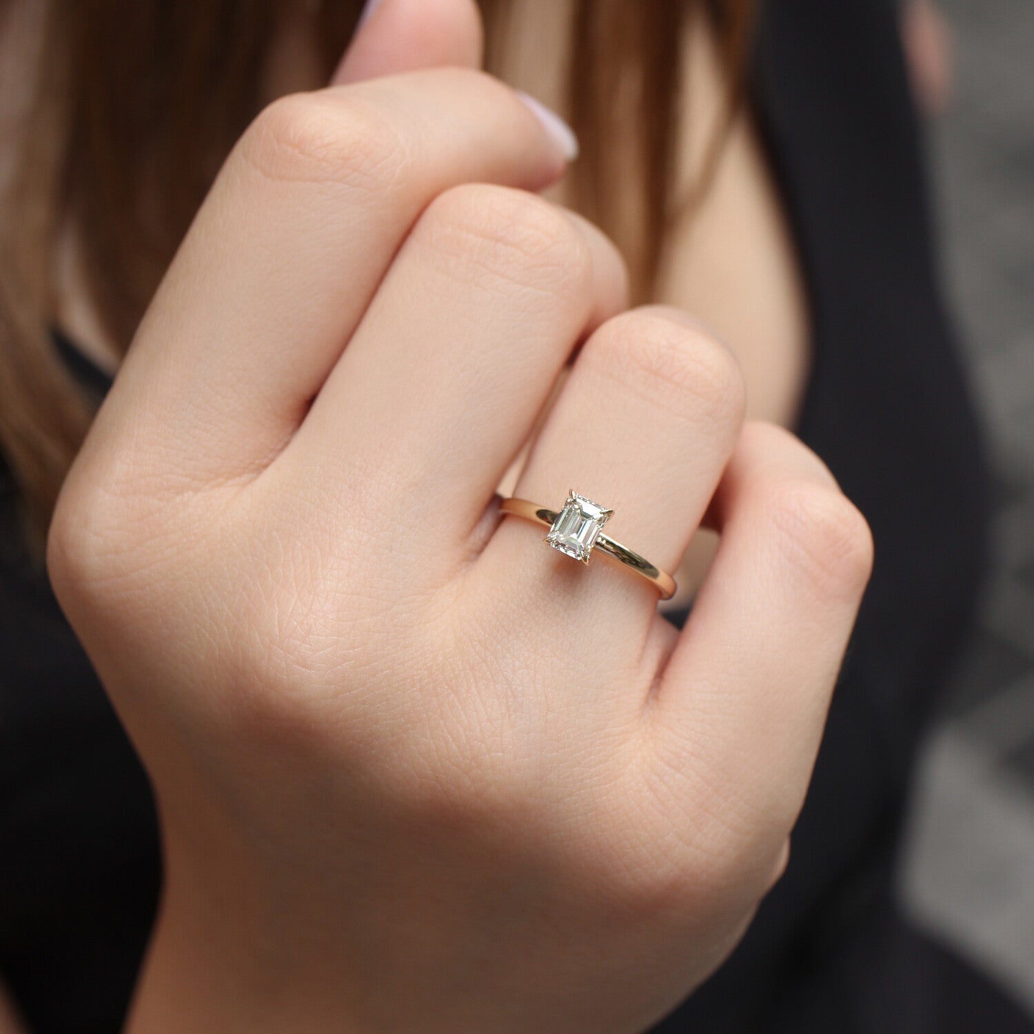0.70 Karat F SI2 GIA Sertifikalı Emerald Pırlanta Tektaş Yüzük - İnza Pırlanta