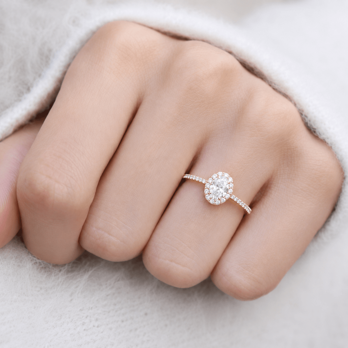 0.75 Karat Pırlanta Oval Tektaş Yüzük - İnza Pırlanta