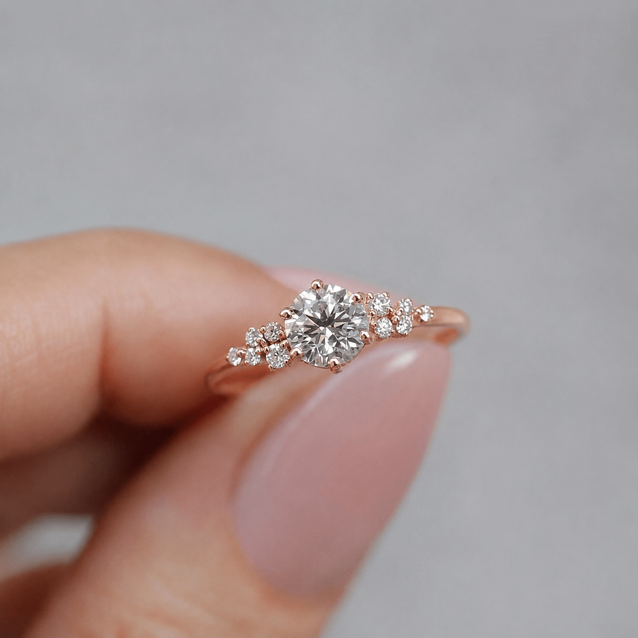 0.80 Karat F SI2 GIA Sertifikalı Vintage Asimetri Pırlanta Tektaş Yüzük - İnza Pırlanta