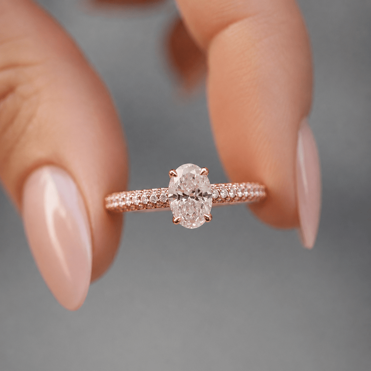 1.10 Karat F SI2 GIA Sertifikalı Özel Tasarım Oval Pırlanta Yüzük - İnza Pırlanta