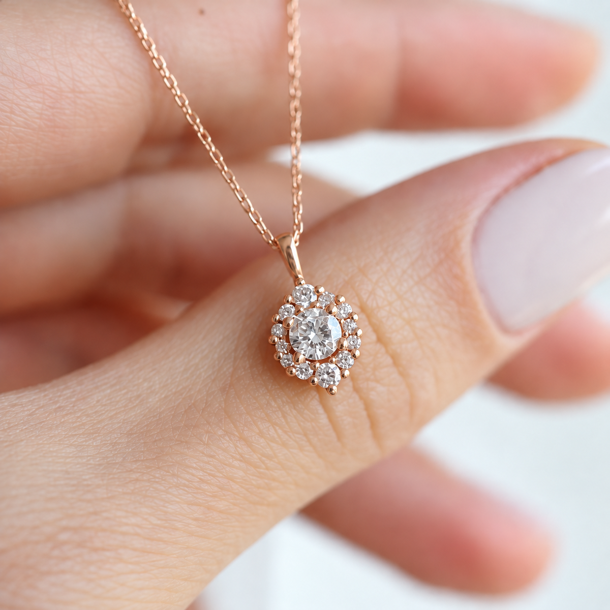 0.35 Karat Tasarım Vintage Lina Pırlanta Kolye