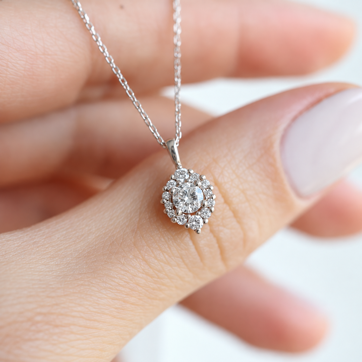0.35 Karat Tasarım Vintage Lina Pırlanta Kolye