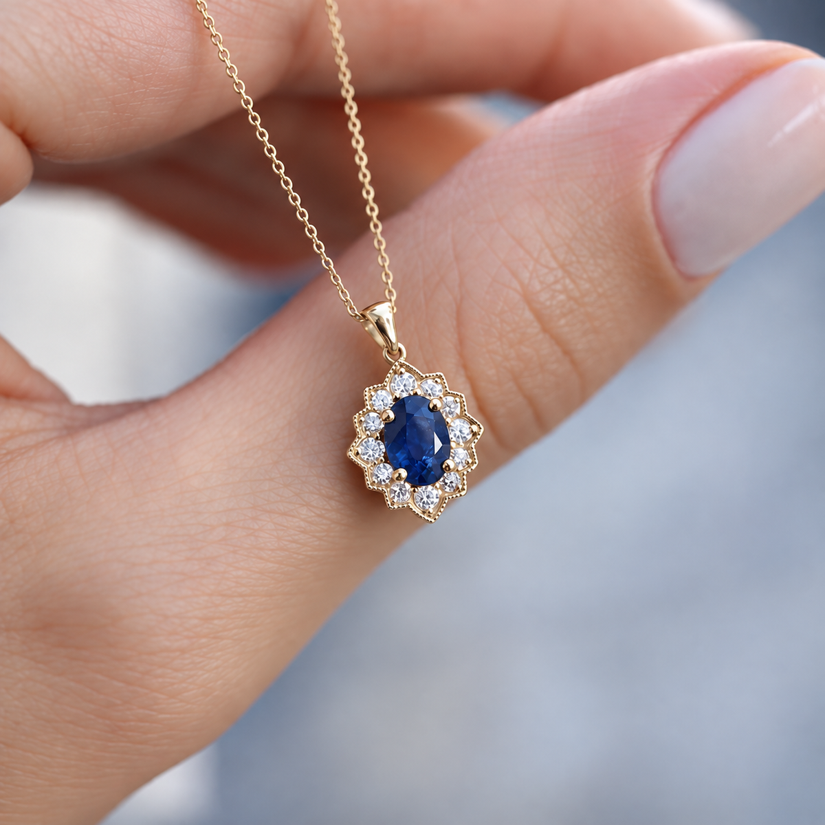 Vintage Venice Pırlanta & Safir Kolye