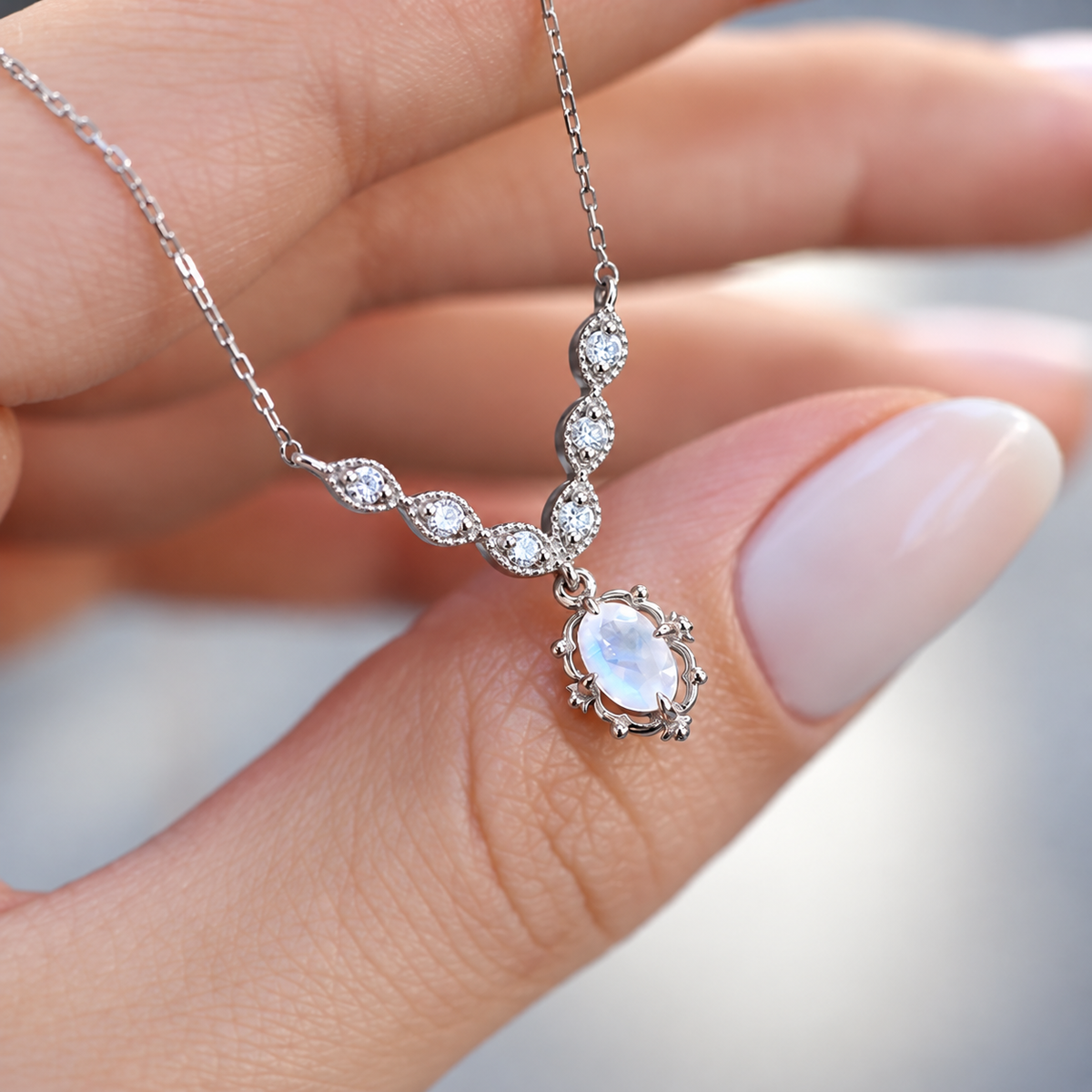 Vintage Aria Diamant & Mondstein Kette