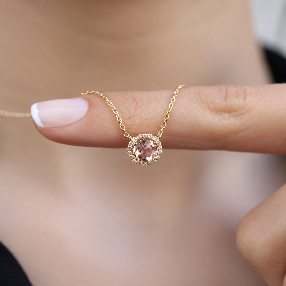Özel Tasarım Pırlanta & Morganite Kolye