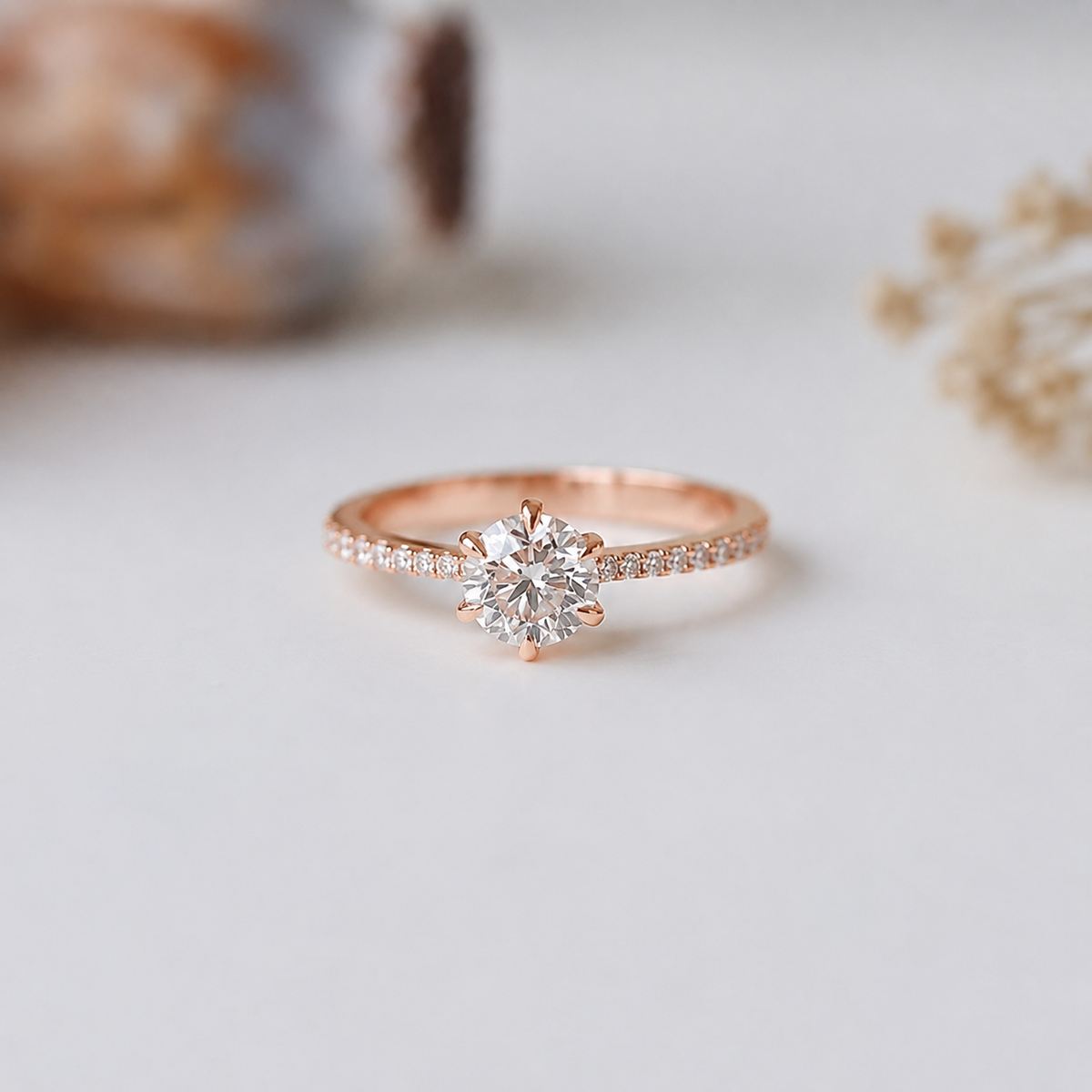 0.80 Karat F SI2 GIA zertifizierter Solitär-Diamantring