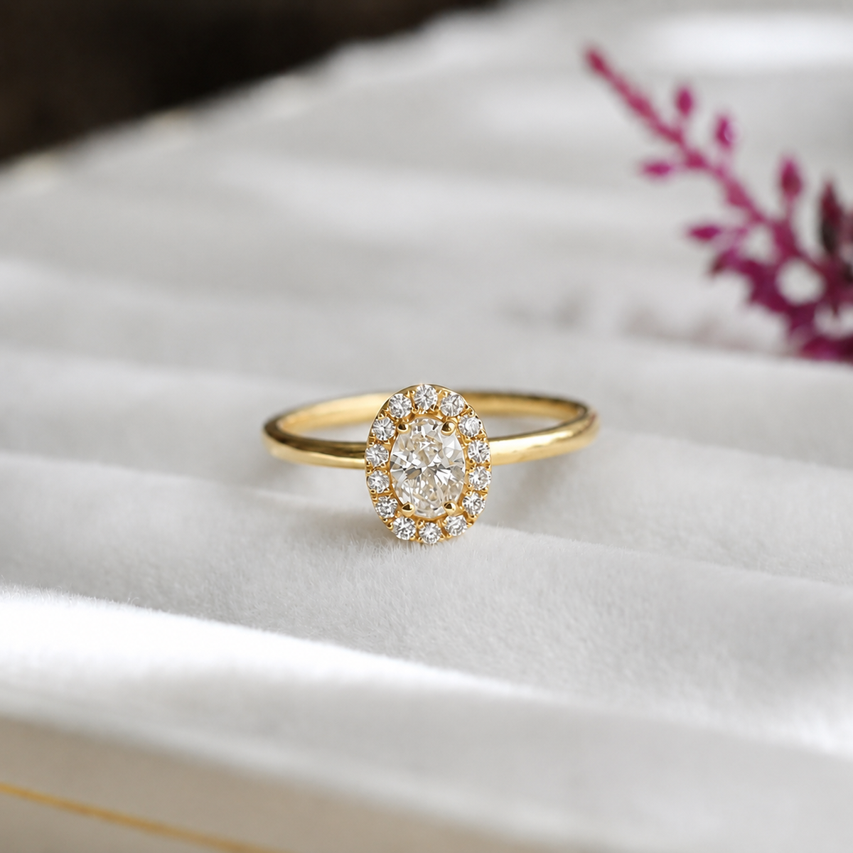 0.40 Karat Vintage Tasarım Oval Pırlanta Yüzük