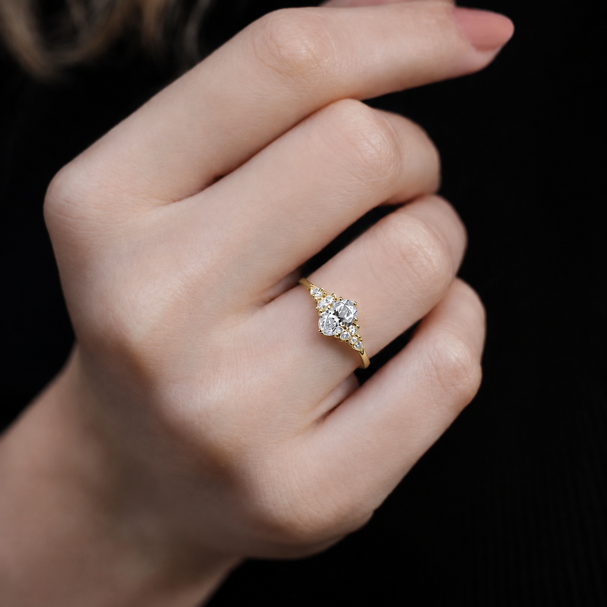 0.90 Carat D IF GIA Certified Vintage Diana Oval Diamond Ring