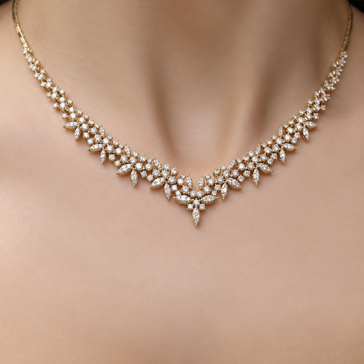 5.95 Carat Custom Design Diamond Necklace