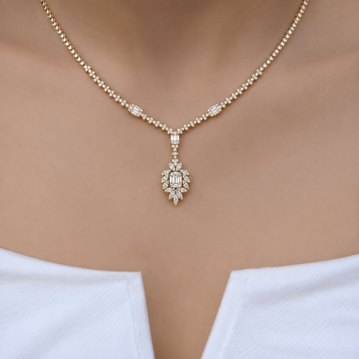1.80 Carat Custom Design Diamond Necklace