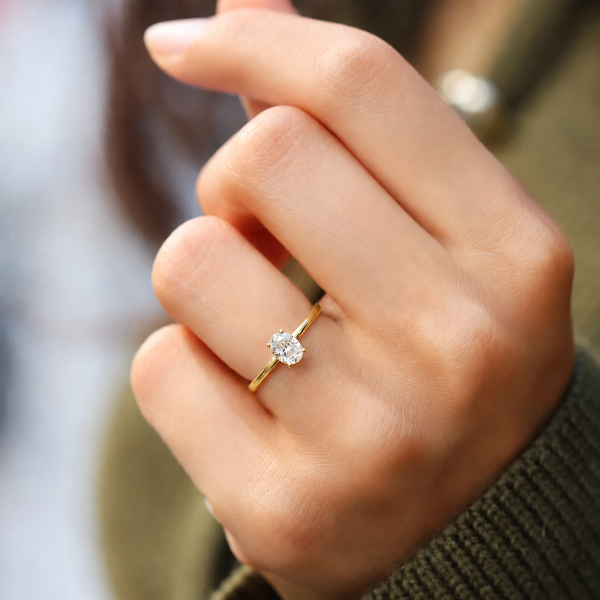 0.60 Karat Oval Pırlanta Tektaş Yüzük