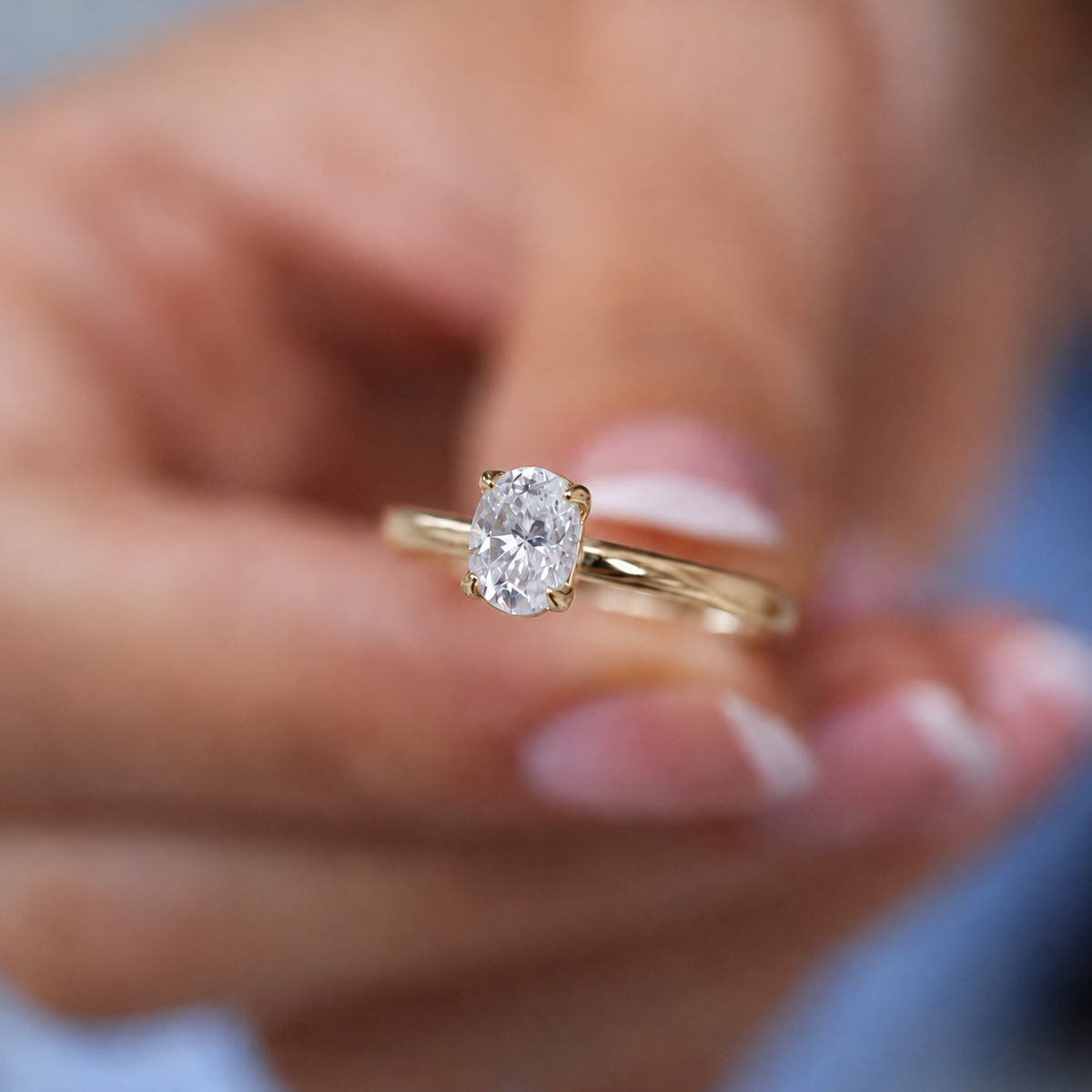 0.50 Karat Oval Pırlanta Tektaş Yüzük