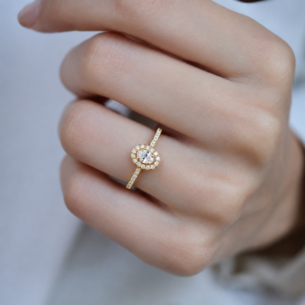 0.50 Karat Oval Pırlanta Tektaş Yüzük