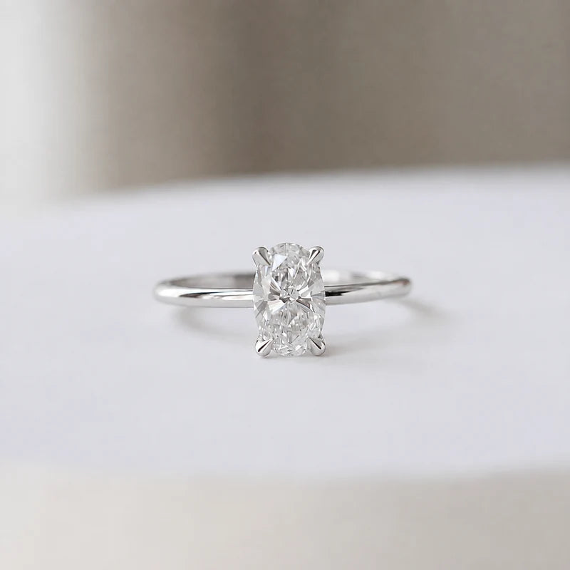 1,05 Karat F SI2 GIA zertifizierter ovaler Solitärring