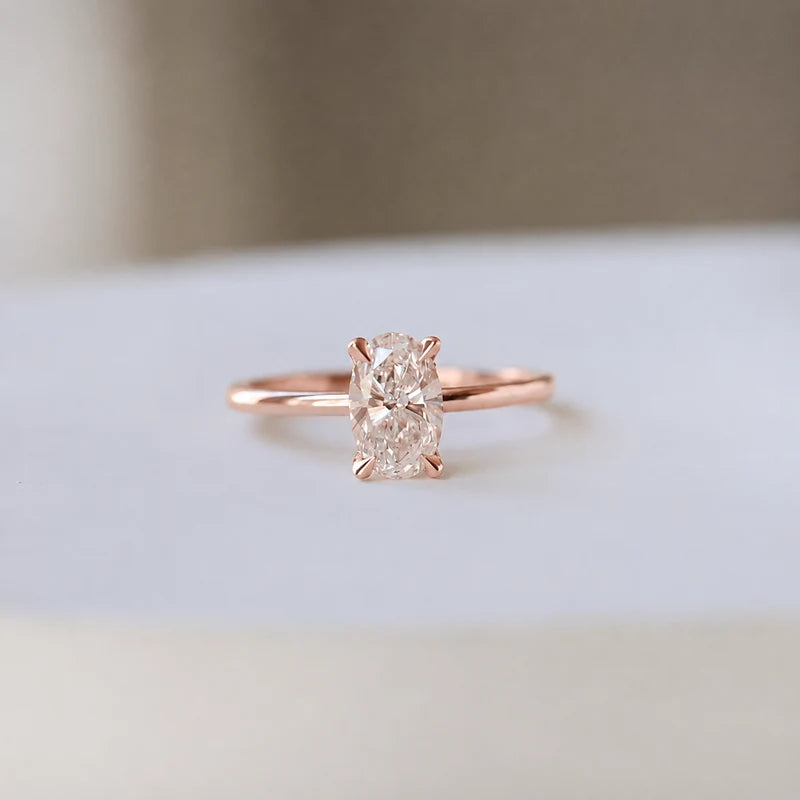 1,05 Karat F SI2 GIA zertifizierter ovaler Solitärring