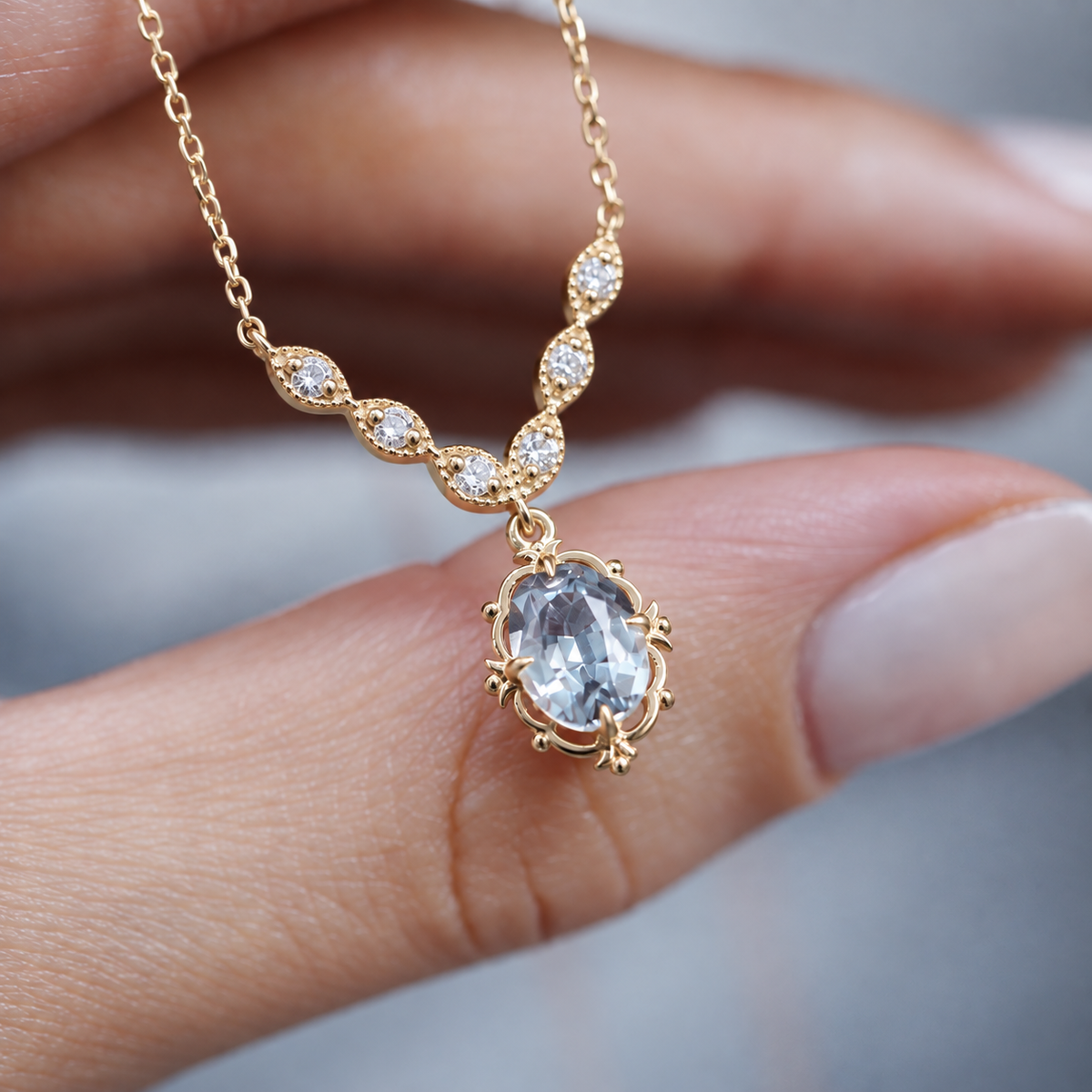 Vintage Aria Alexandrite & Pırlanta Kolye