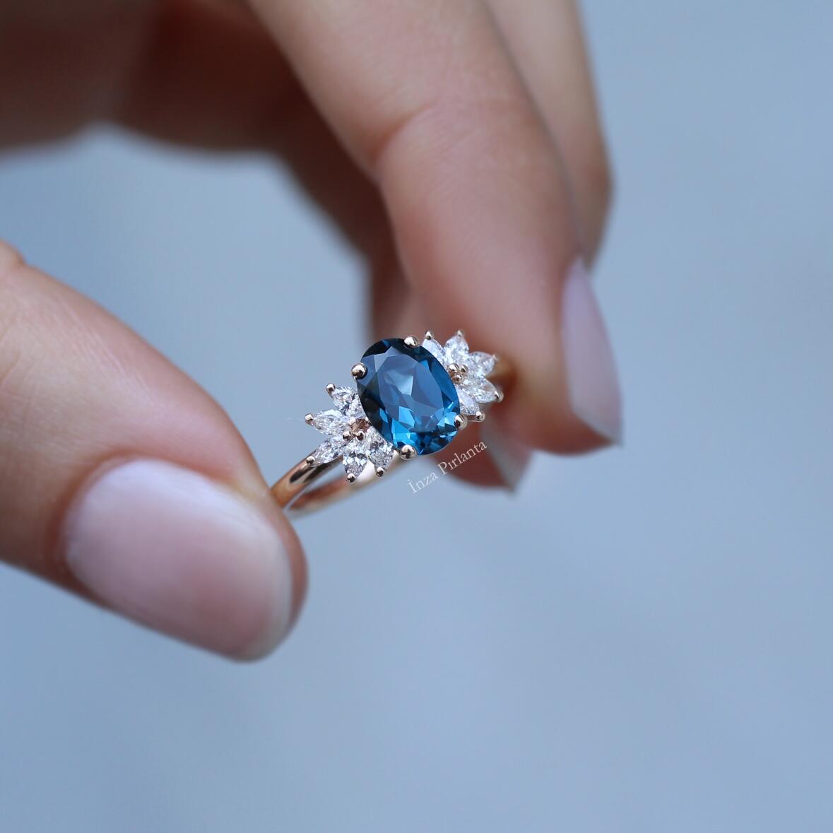 Vintage Arte London Blue & Pırlanta Yüzük - İnza Pırlanta