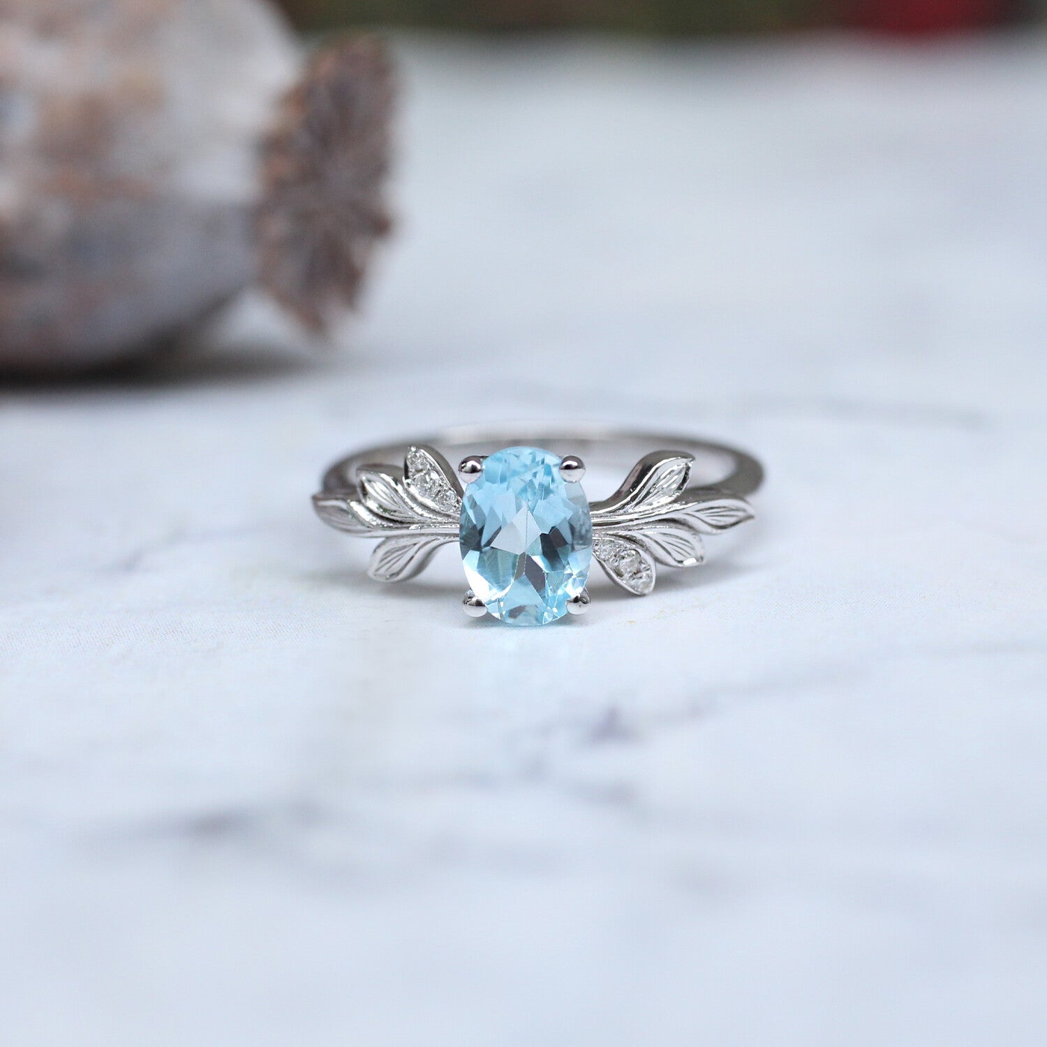 Vintage Dal Aquamarine & Pırlanta Yüzük - İnza Pırlanta