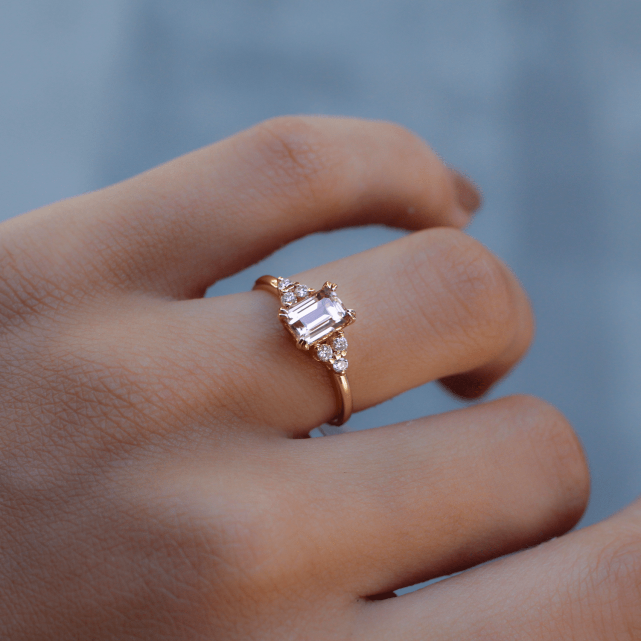 Vintage Lily Morganite & Pırlanta Yüzük - İnza Pırlanta