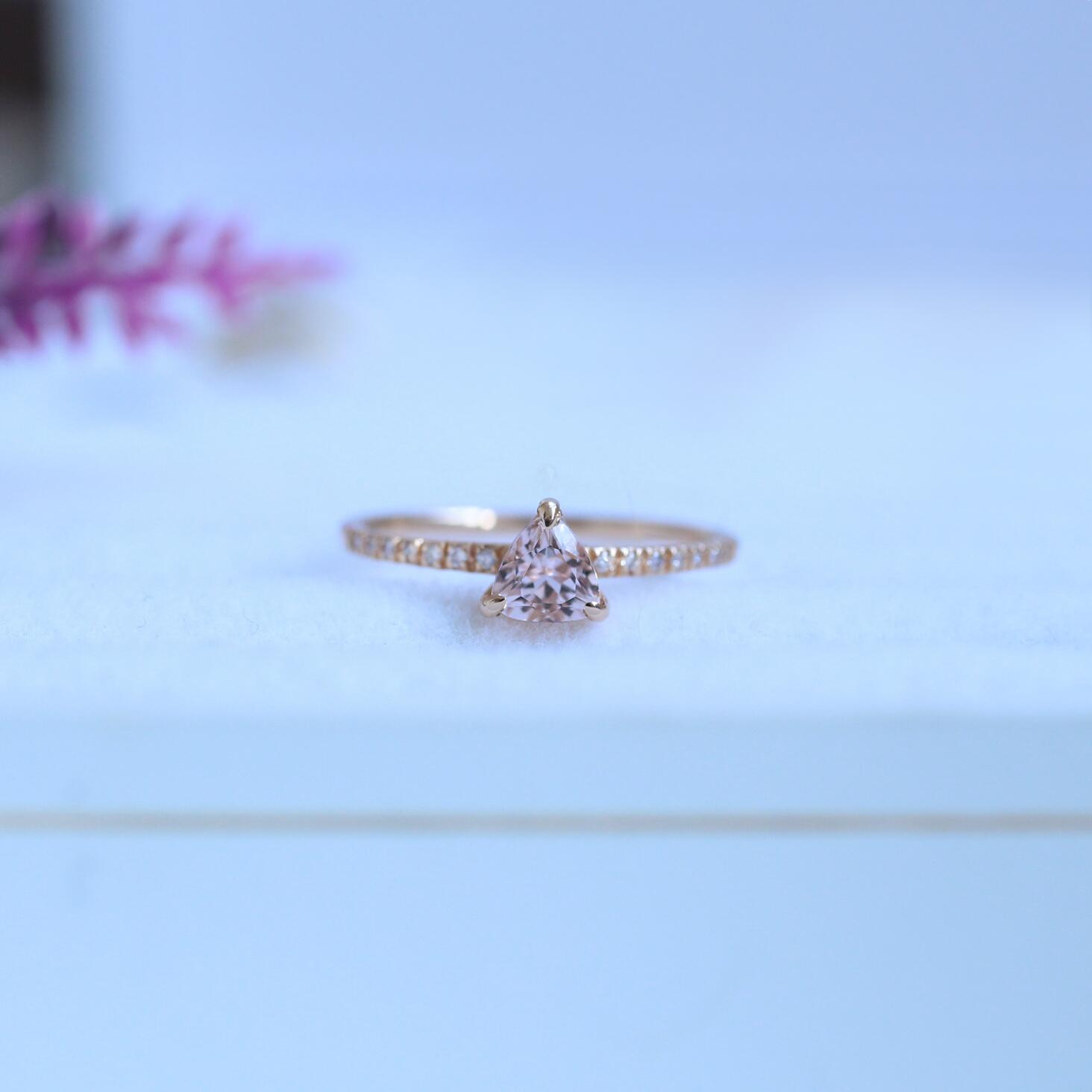 Vintage Morganite & Pırlanta Yüzük - İnza Pırlanta