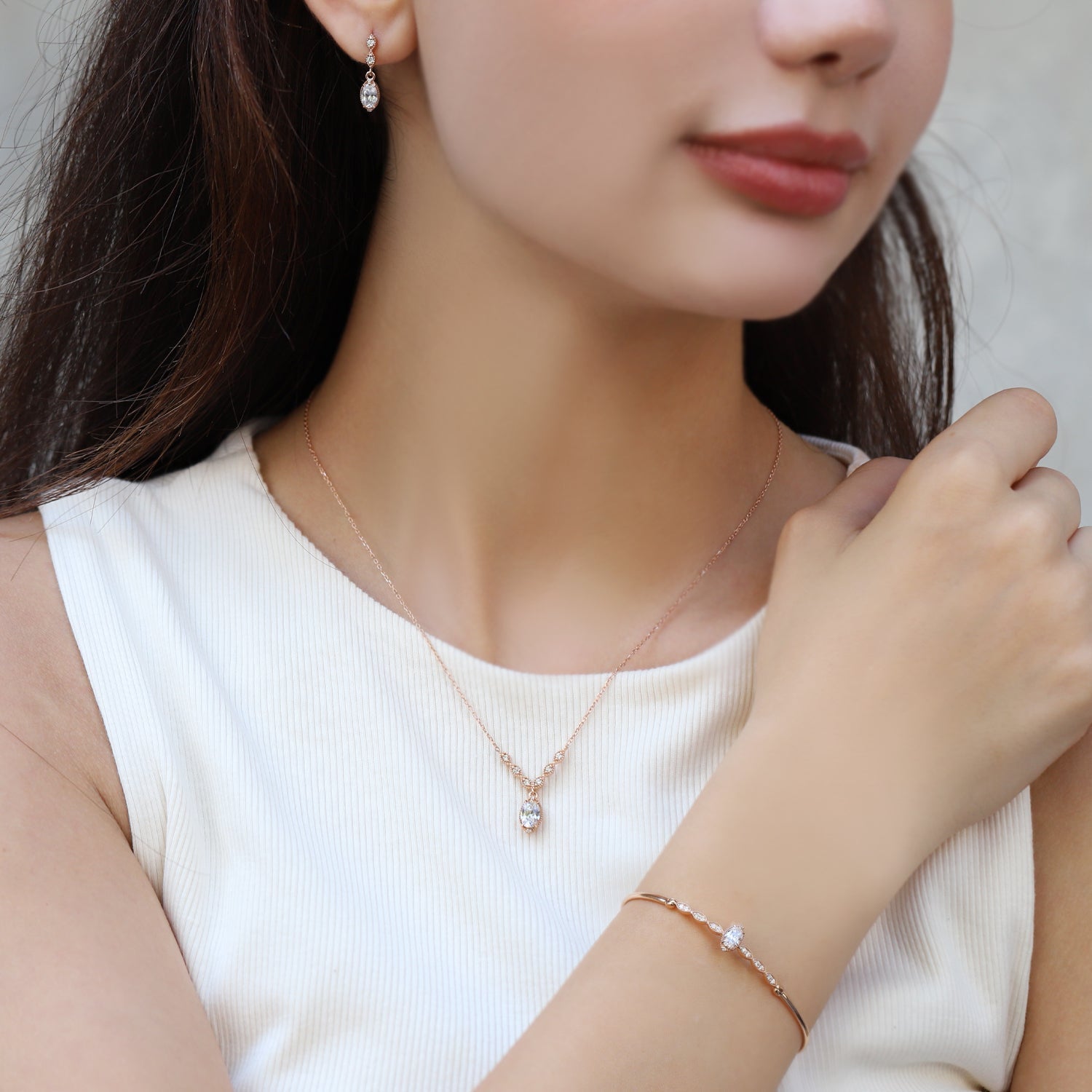 Vintage Tina Pırlanta & Beyaz Topaz Set - İnza Pırlanta