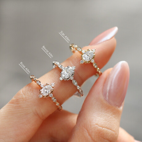 Mini Selius Beyaz Topaz & Pırlanta Yüzük - 2